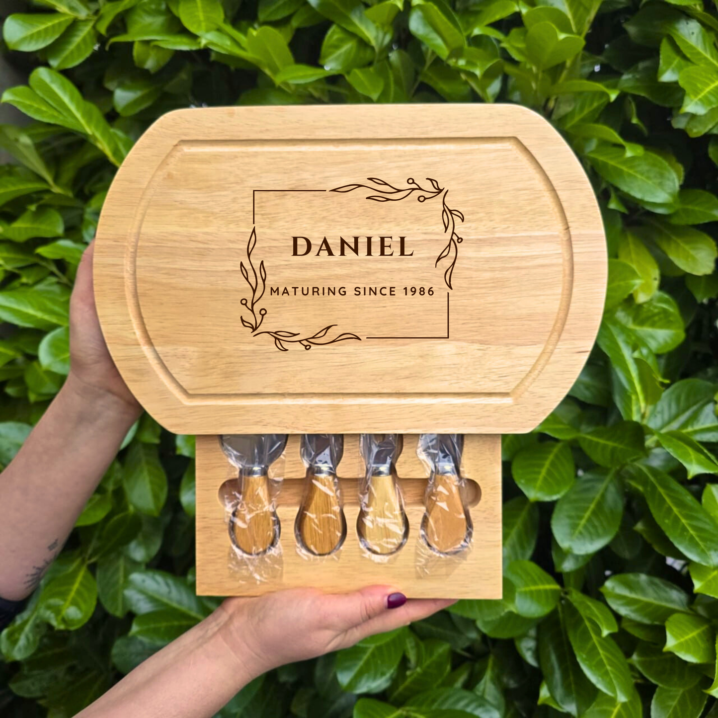 Personalised Large Oval Cheese Board Set Perfect Gift