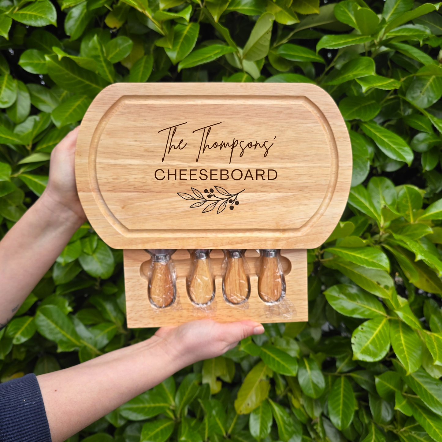 Personalised Oval Cheese Board Set Luxury Gift