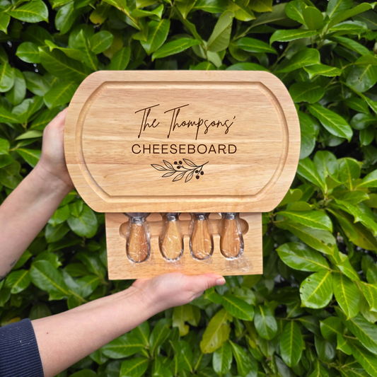 Personalised Oval Cheese Board Set Luxury Gift