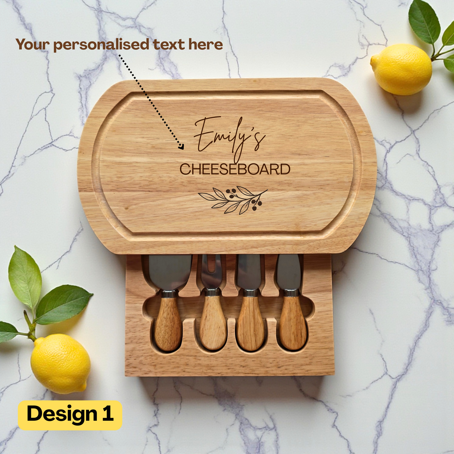 Personalised Oval Cheese Board Set Luxury Gift