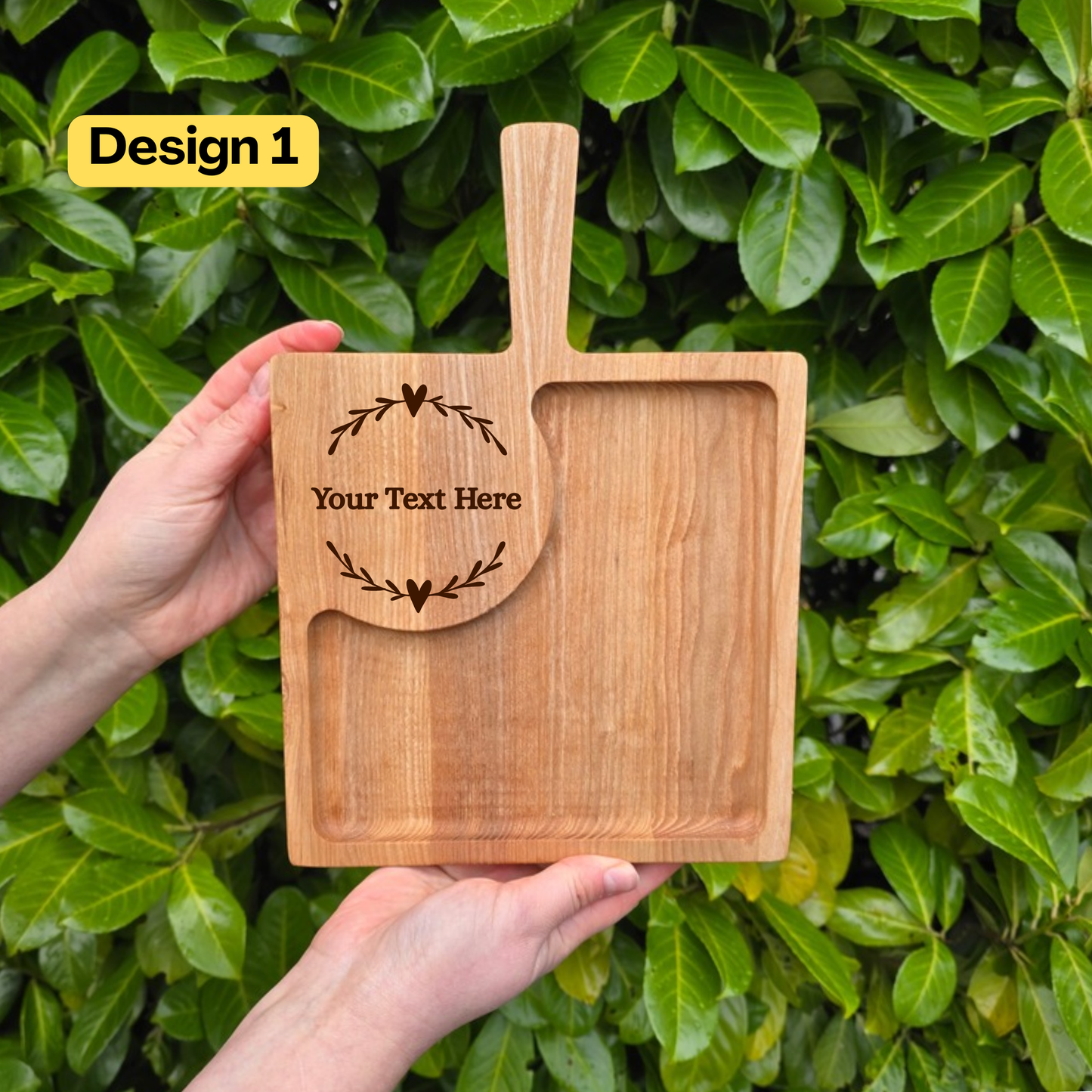 Laser Engraved Personalised Wooden Coffee and Cake Serving Board