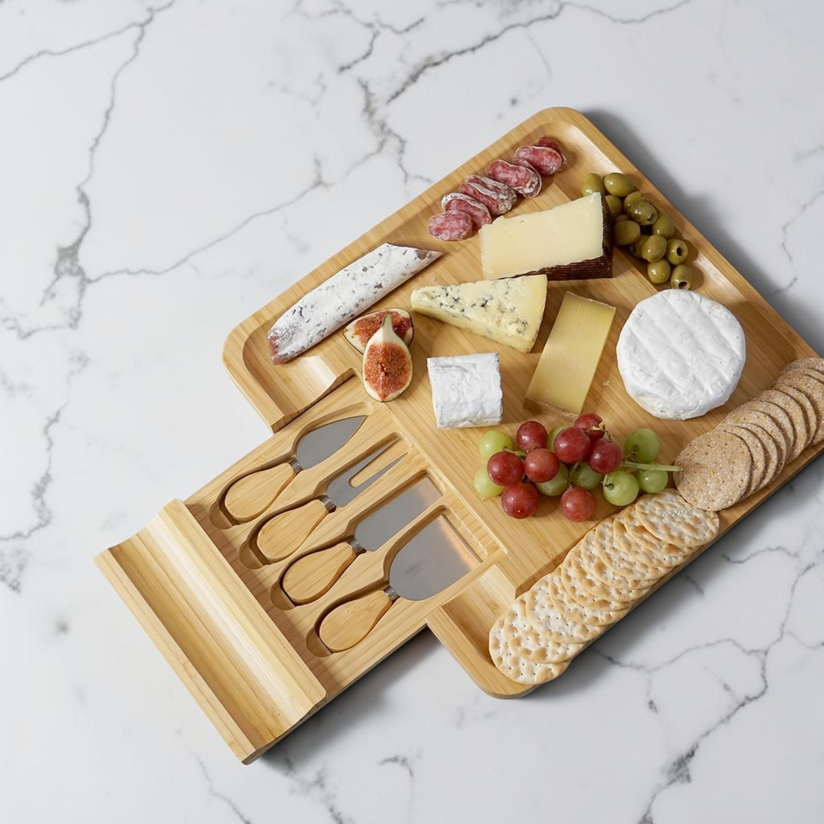 Personalised Large Square Cheeseboard Gift Set for Christmas