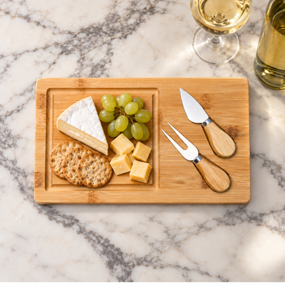 Personalised Bamboo Cheese Board : Wedding, Anniversary & Housewarming Gift