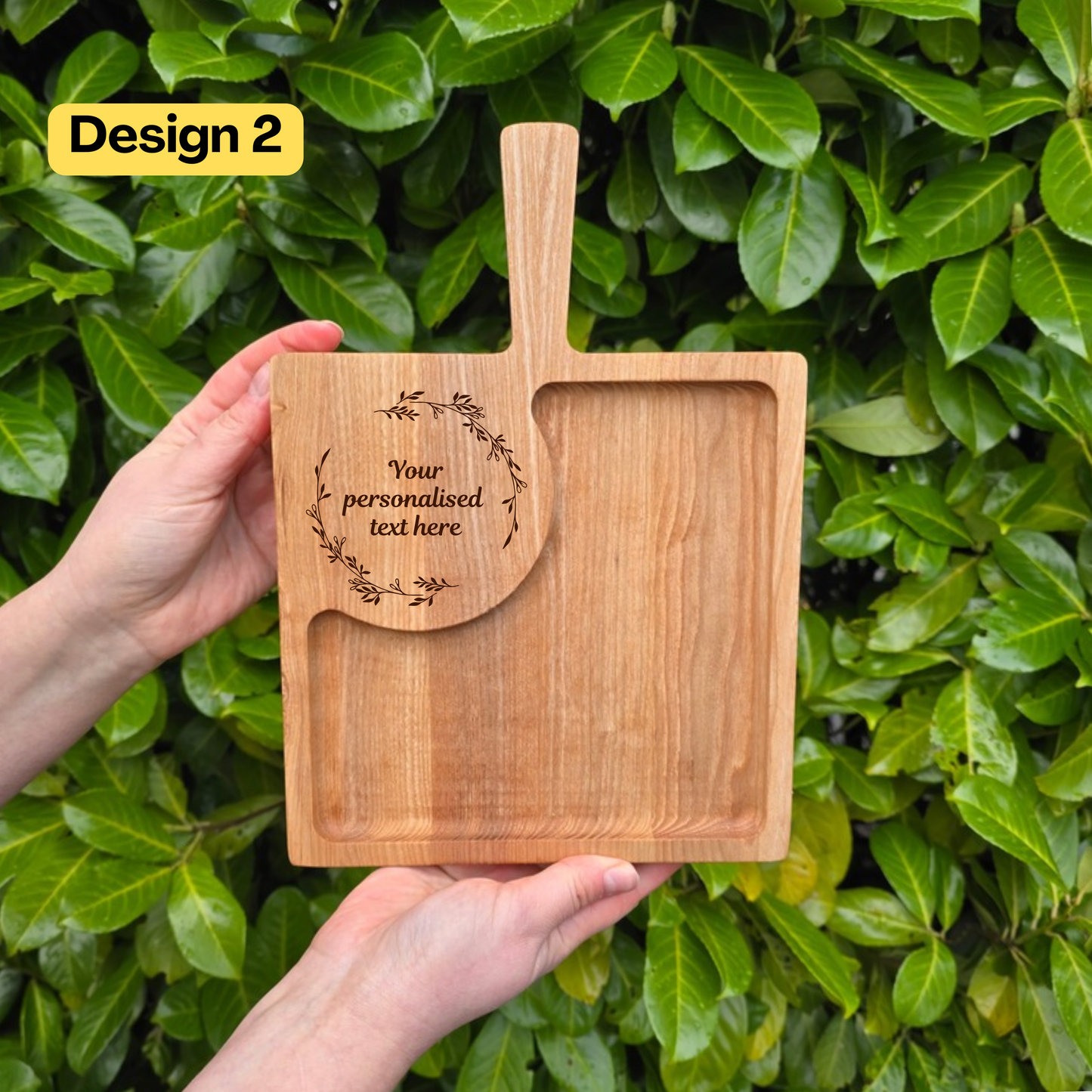 Laser Engraved Personalised Wooden Coffee and Cake Serving Board