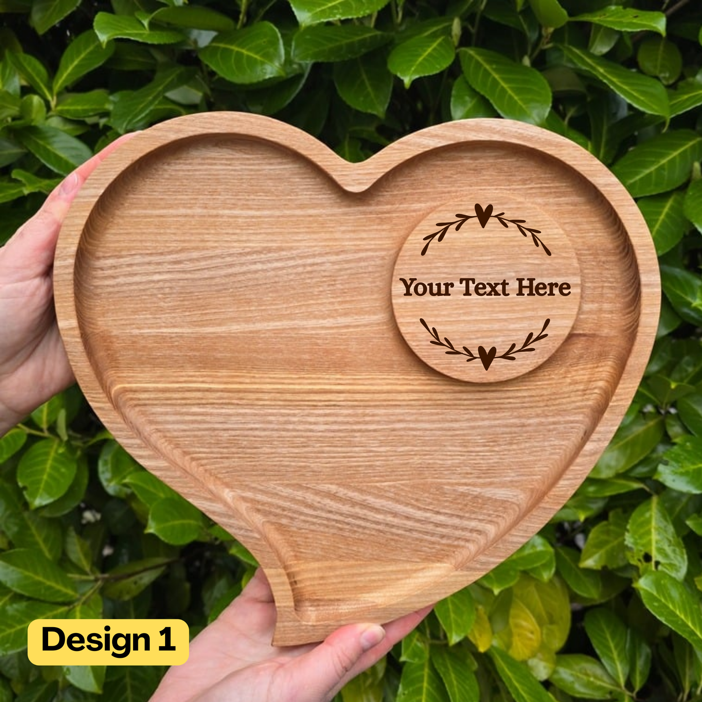 Personalised Heart Shaped Wooden Platter Ideal Wedding Gift