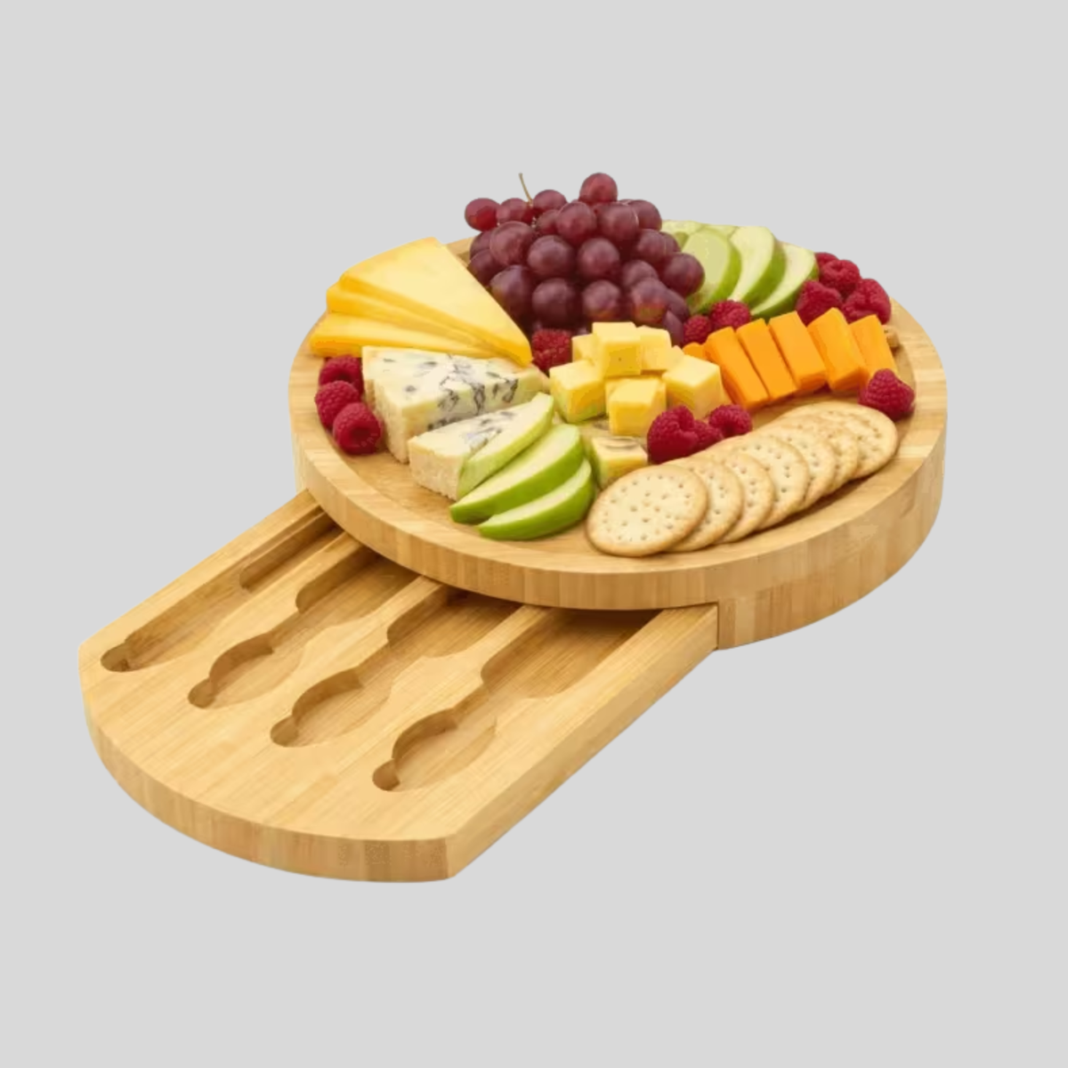Personalised Bamboo Cheese Board Set: Engraved Gift for Couples