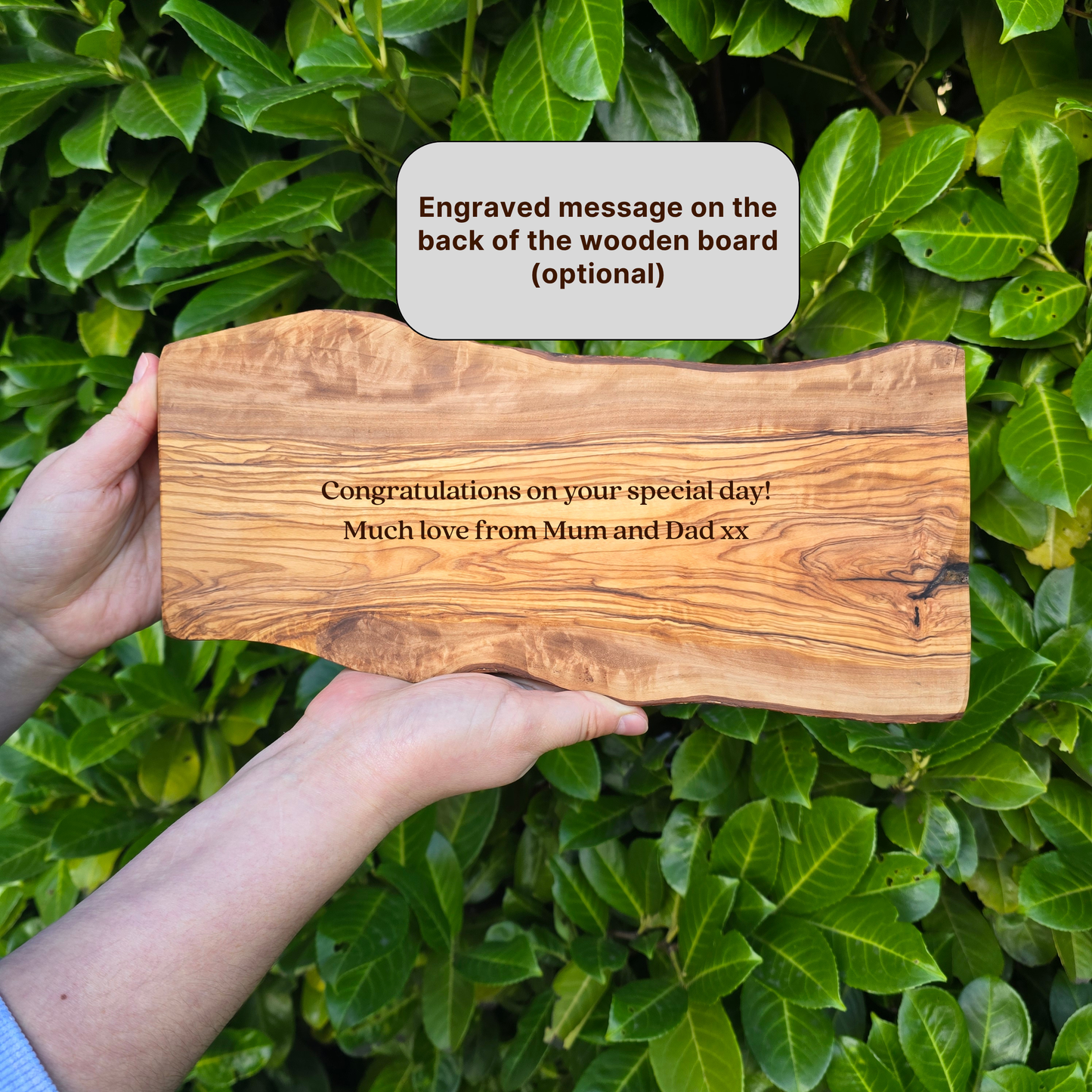 Personalised Olive Wood Chopping Board Birthday, New Home, Wedding Gift