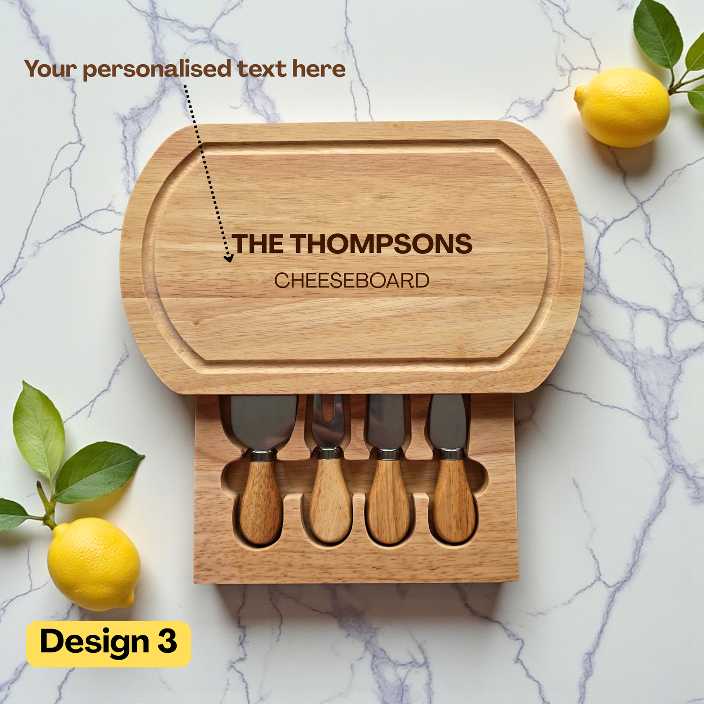 Personalised Oval Cheese Board Set Luxury Gift