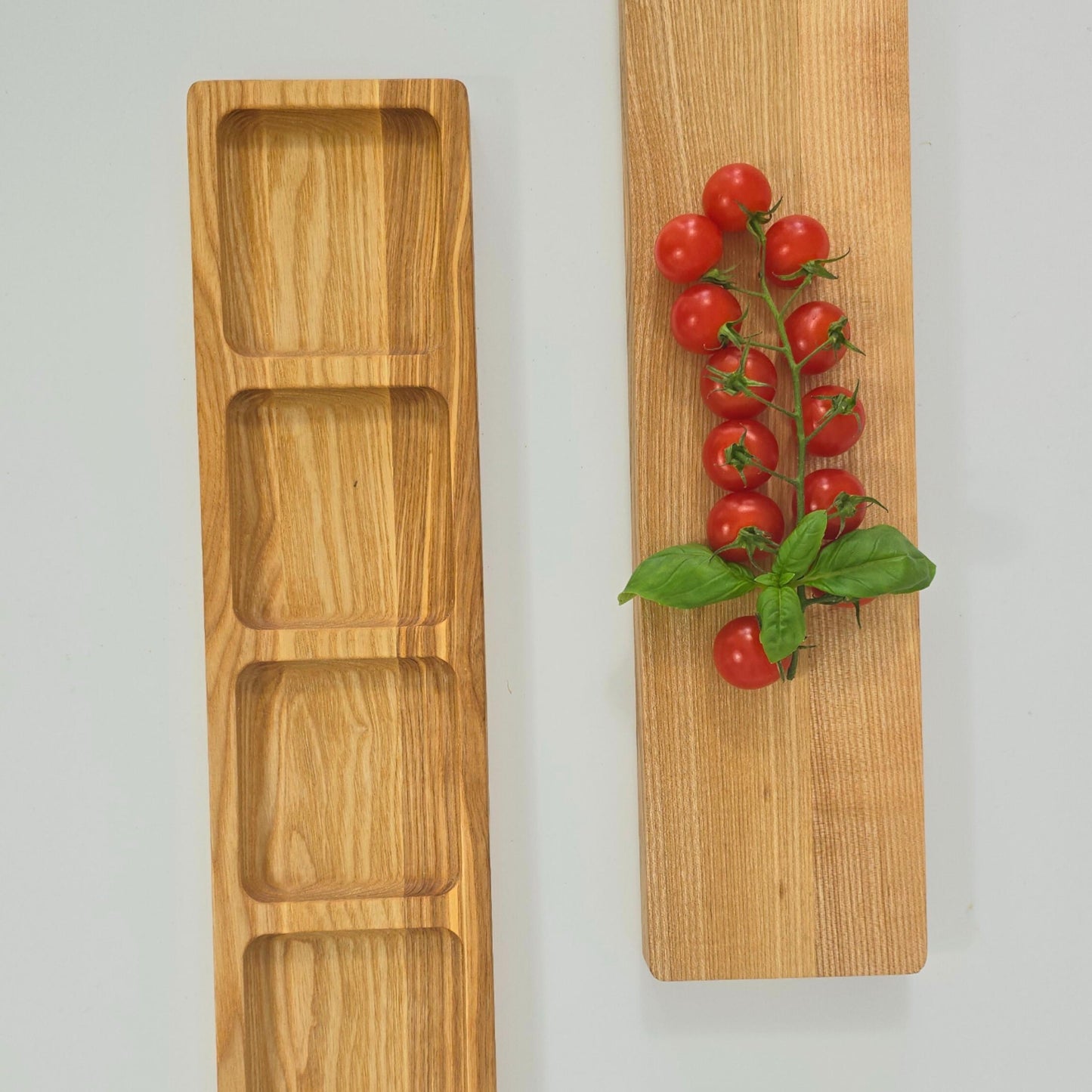 Personalised Long Divided Snacks Tray, Wooden serving tray, Party Food platter