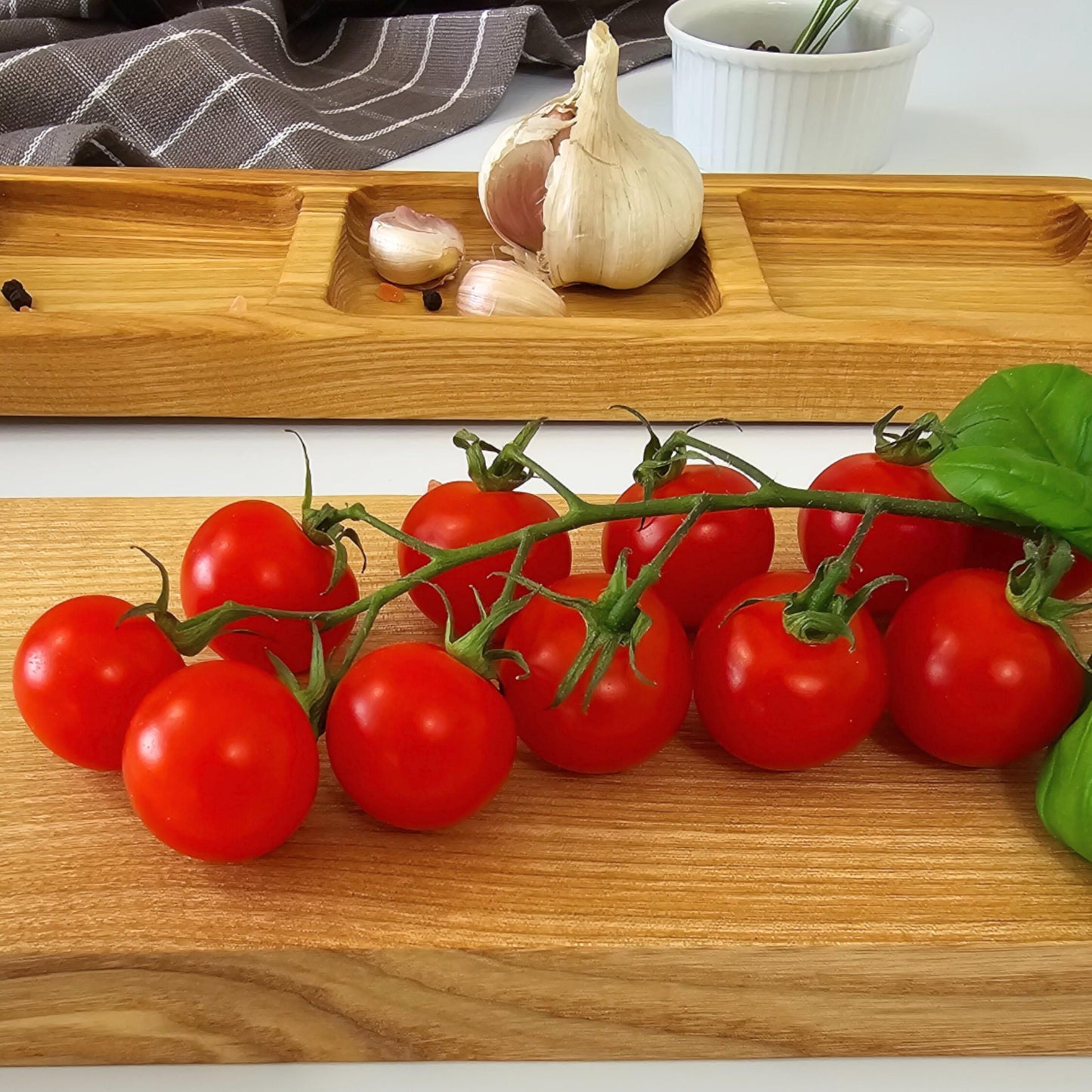 Personalised Long Divided Snacks Tray, Wooden serving tray, Party Food platter
