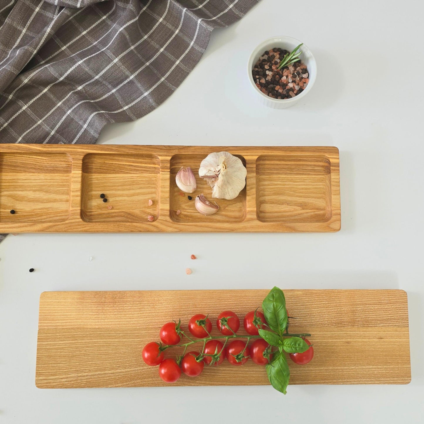 Personalised Long Divided Snacks Tray, Wooden serving tray, Party Food platter