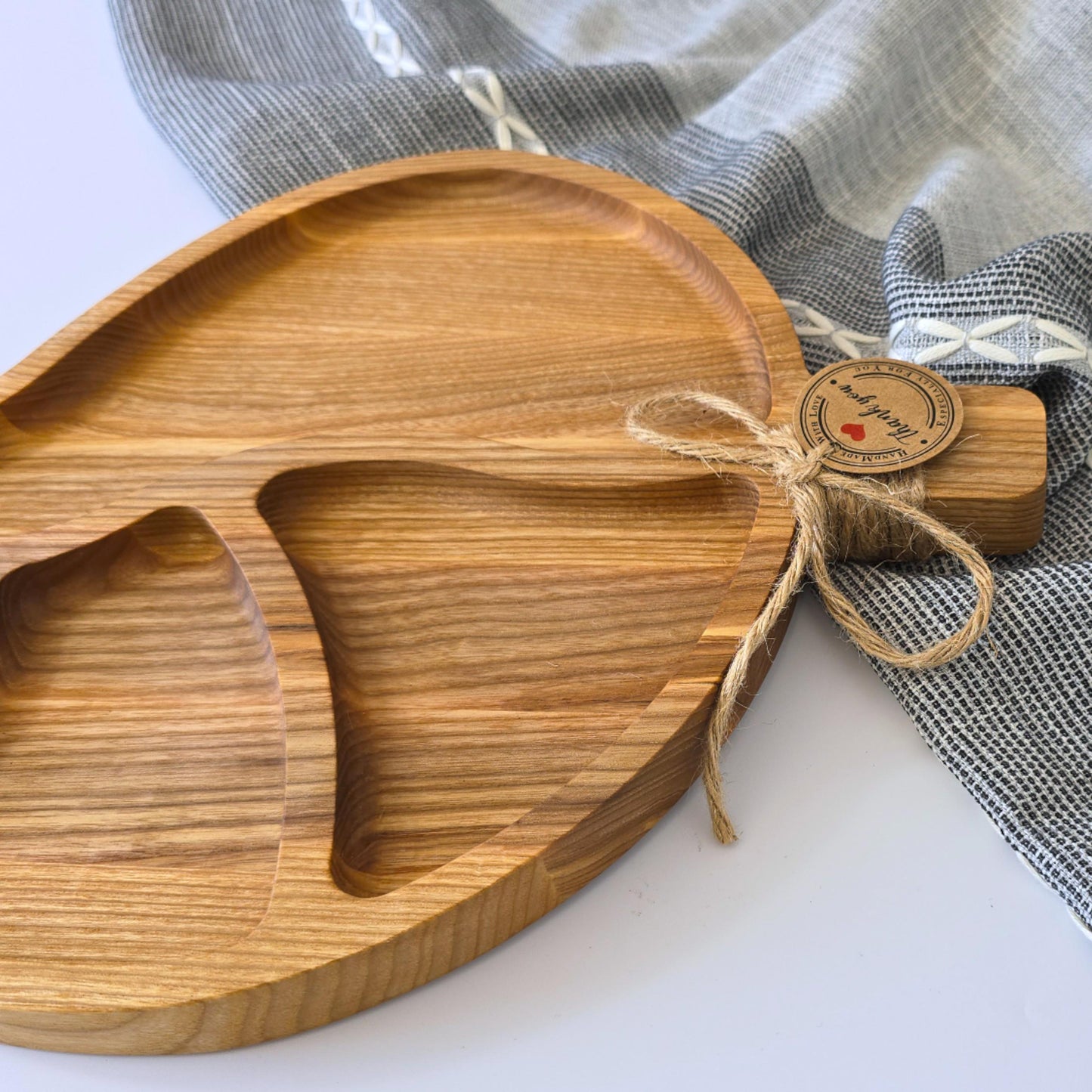 Personalised Leaf Shaped Wooden Serving Platter