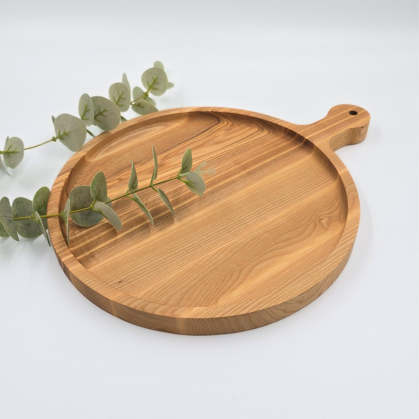 Personalised Round Wooden Tray with Handle