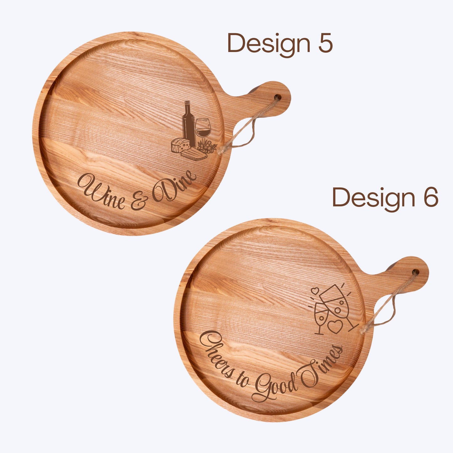 Personalised Round Wooden Tray with Handle