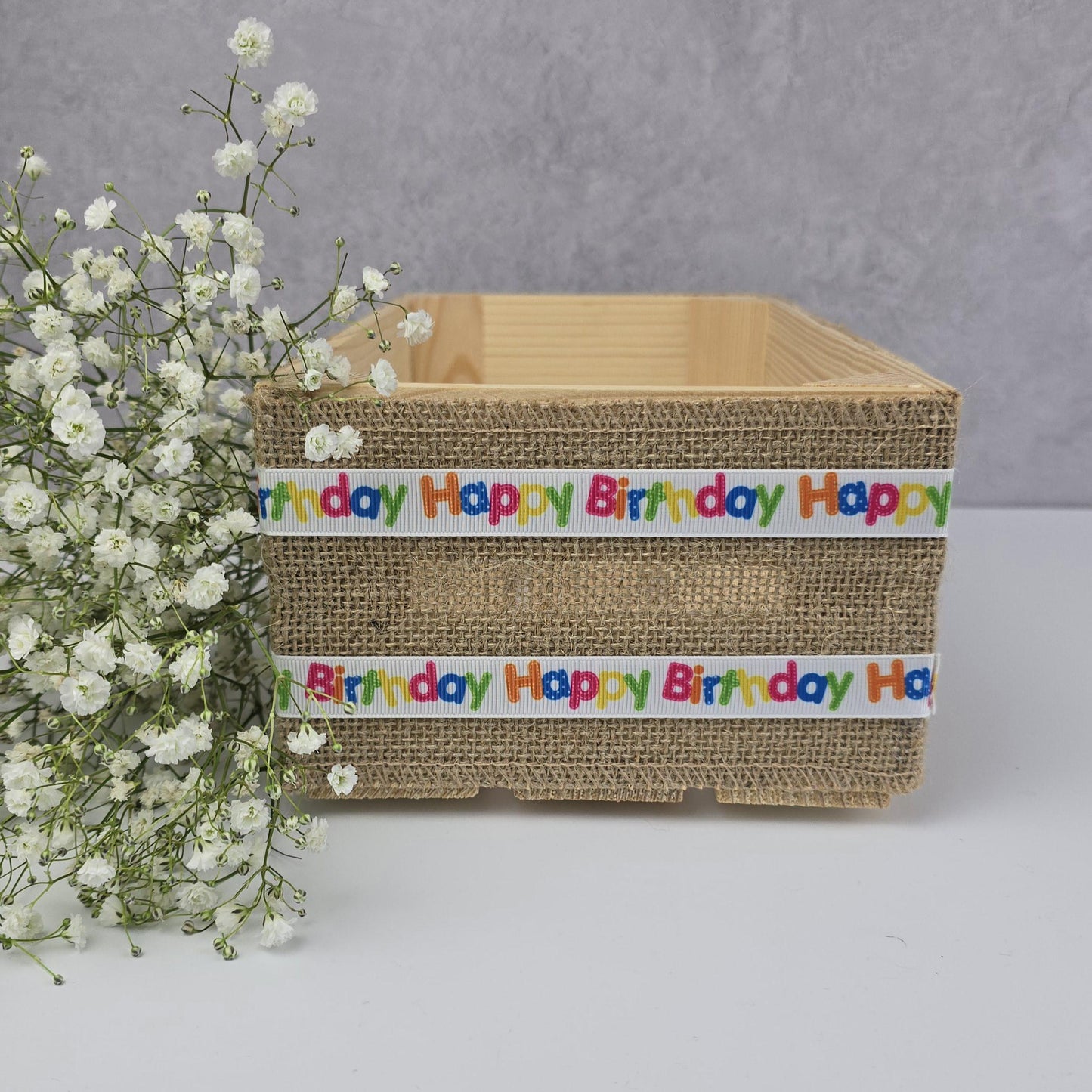 Empty Make Your Own Hamper Gift Box Basket DIY Kit - Happy Birthday Gift Box, Anniversary Gift Hamper, Gift Set, 30x15x11cm