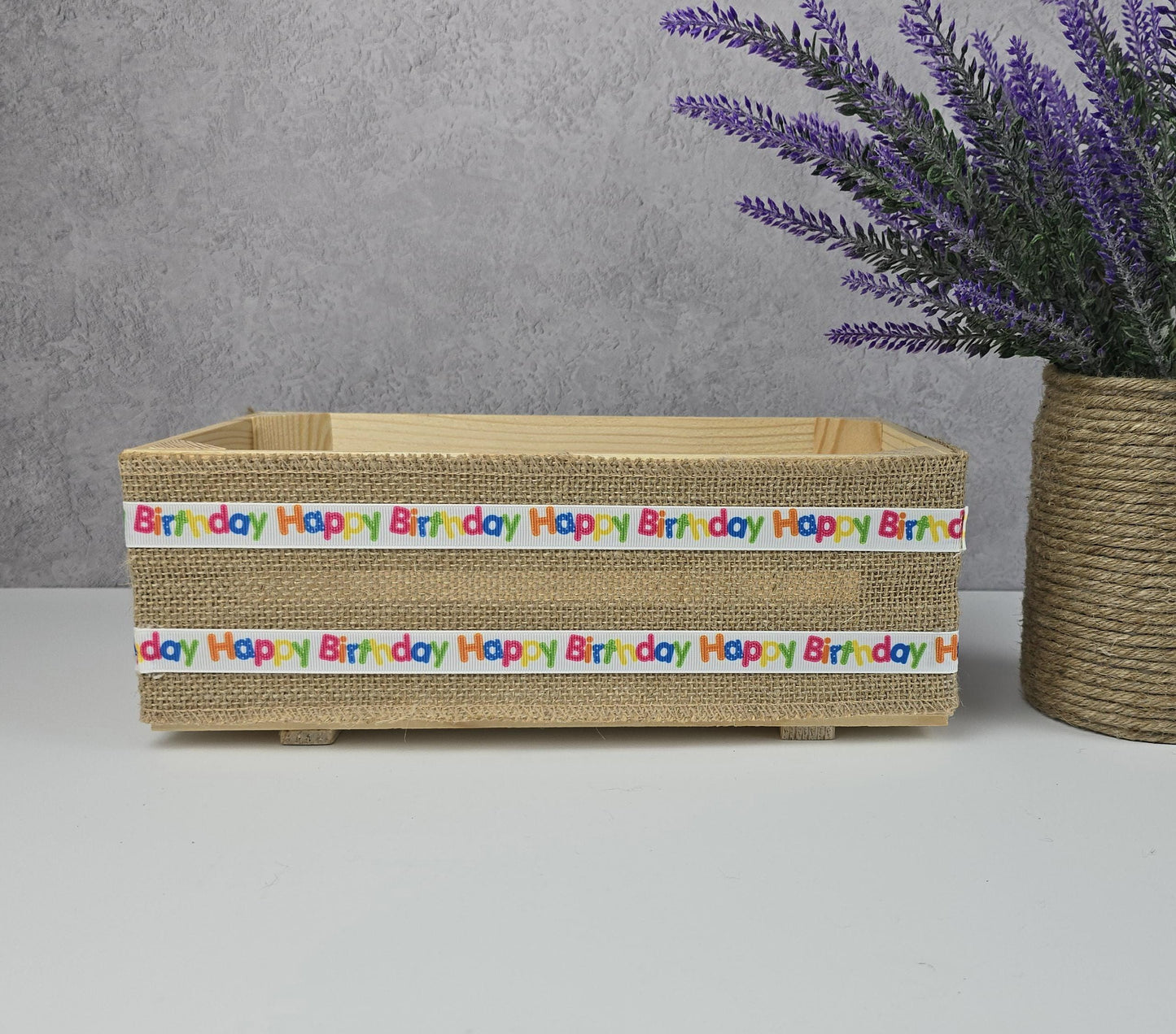 Empty Make Your Own Hamper Gift Box Basket DIY Kit - Happy Birthday Gift Box, Anniversary Gift Hamper, Gift Set, 30x15x11cm