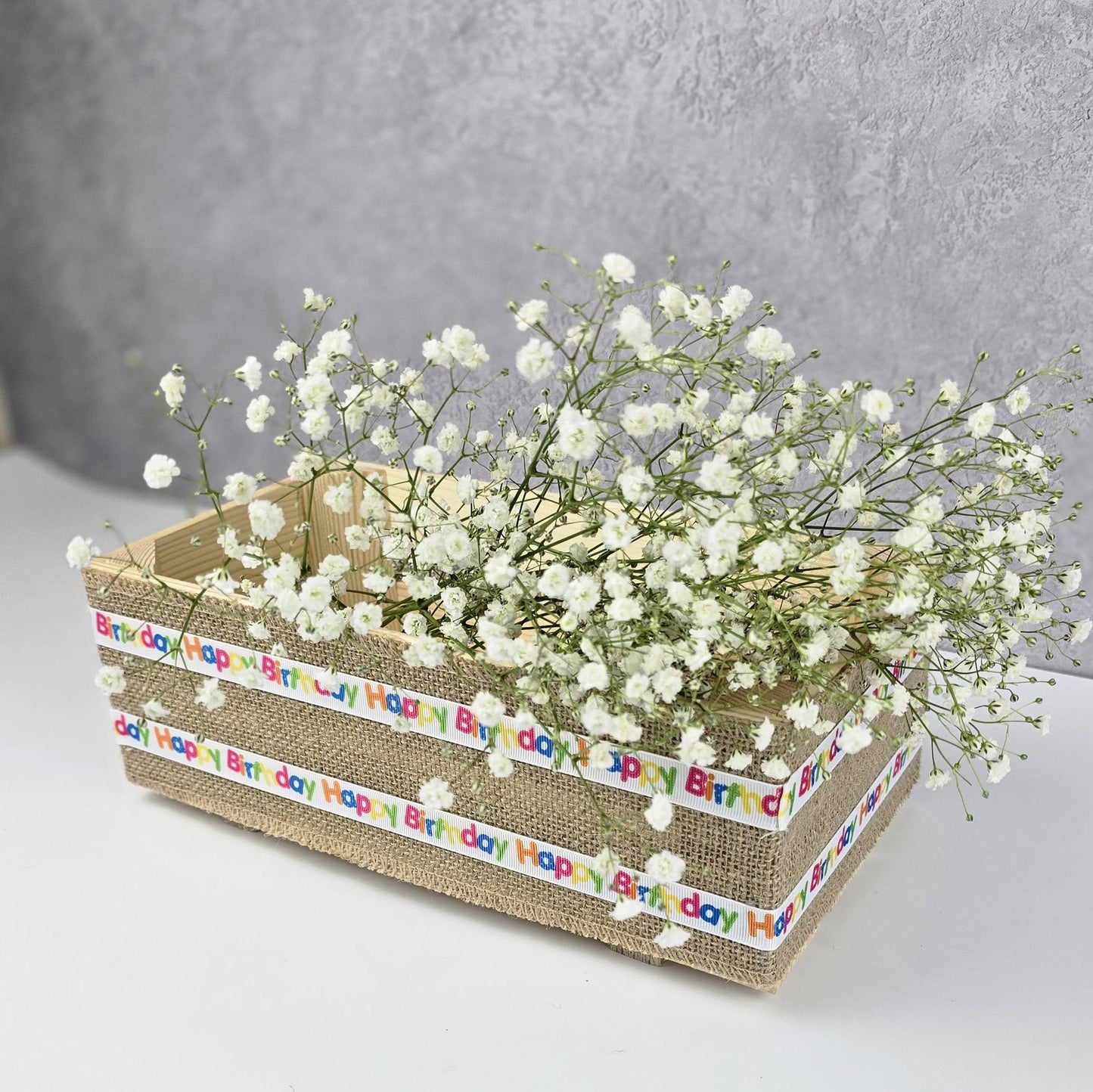 Empty Make Your Own Hamper Gift Box Basket DIY Kit - Happy Birthday Gift Box, Anniversary Gift Hamper, Gift Set, 30x15x11cm