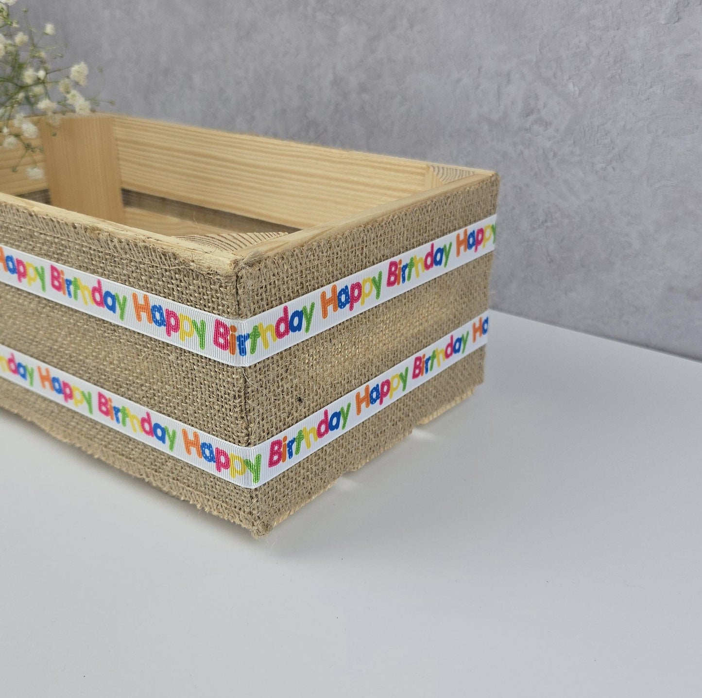 Empty Make Your Own Hamper Gift Box Basket DIY Kit - Happy Birthday Gift Box, Anniversary Gift Hamper, Gift Set, 30x15x11cm