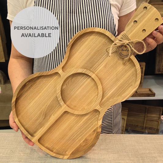 Personalised Guitar Wooden Serving Board Cheese Board