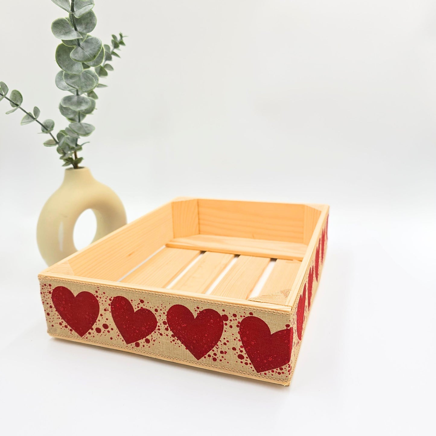 Empty Make Your Own Hamper Kit, Gift Box Basket, DIY Kit, Wine Basket, Birthday, Wedding, Housewarming, Anniversary, Red Hearts