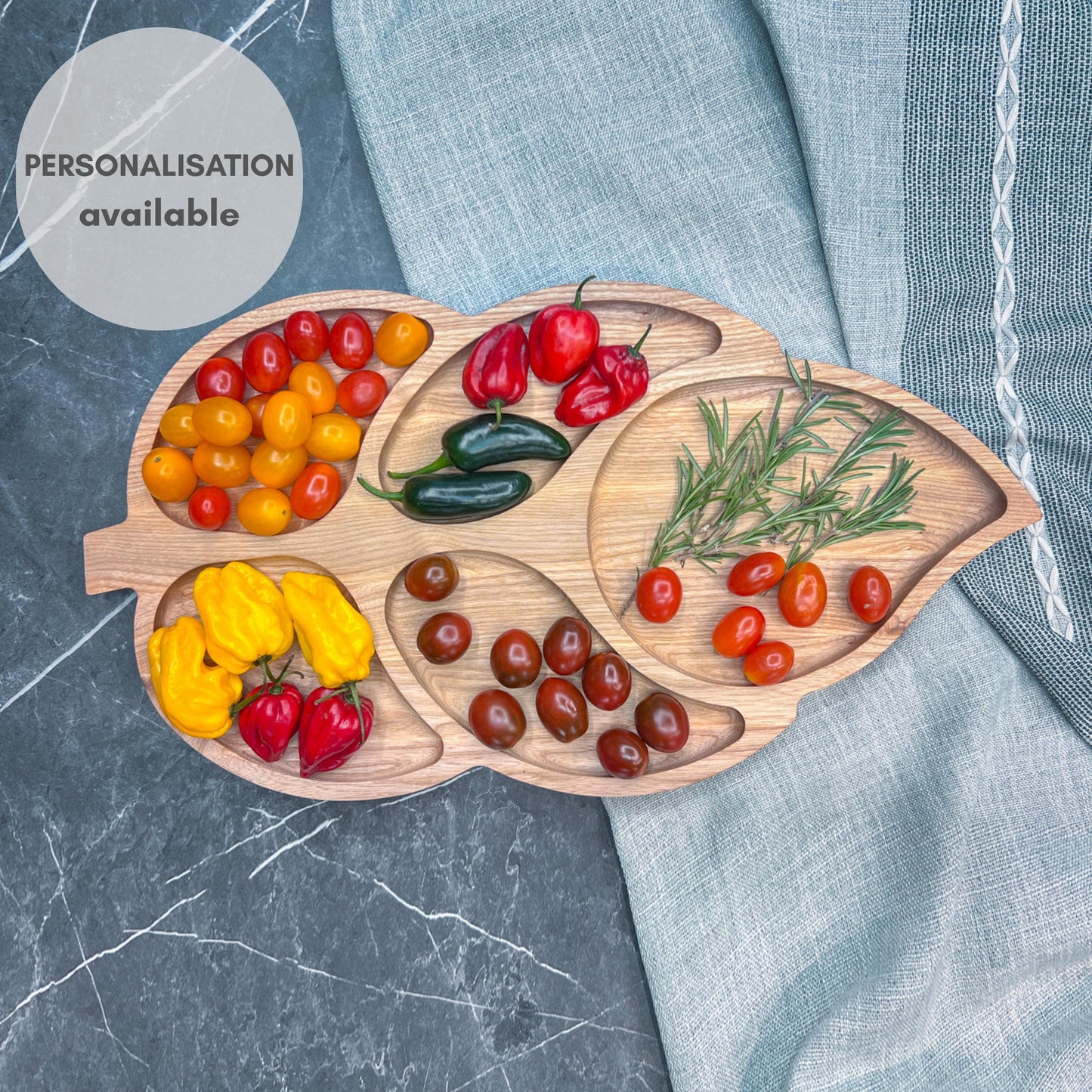 Personalised Table Centrepiece Large Wooden Platter