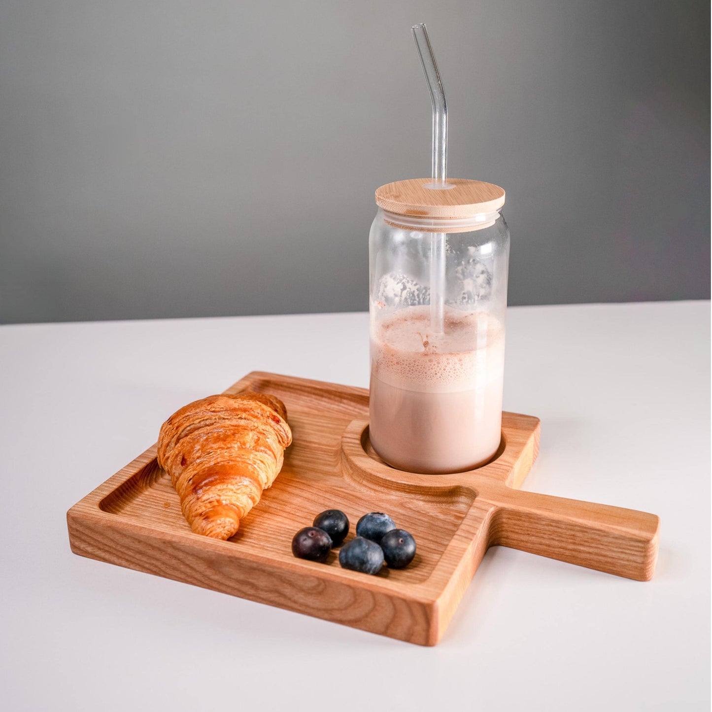 Personalised Wooden Tea and Biscuits Tray with Handle