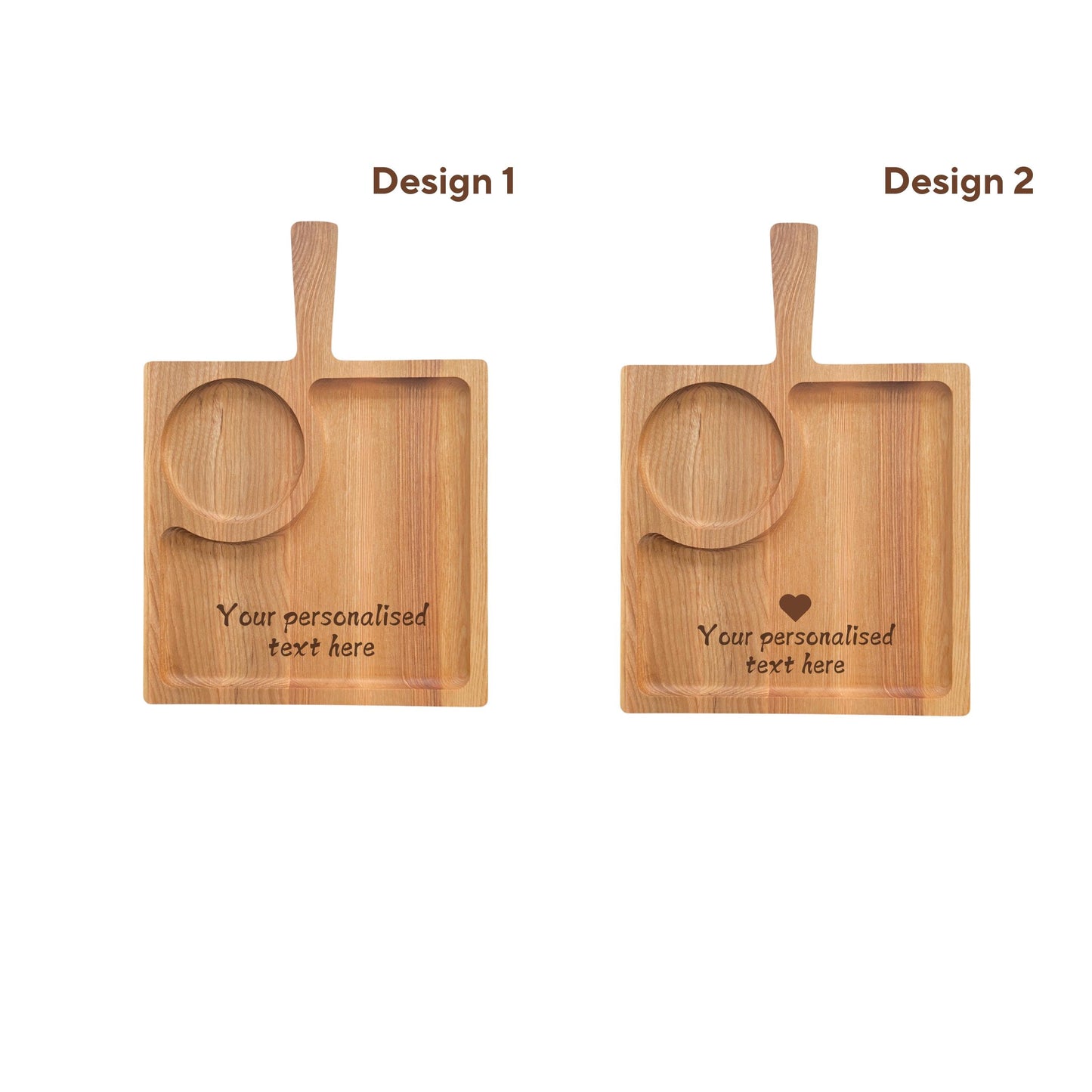 Personalised Wooden Tea and Biscuits Tray with Handle