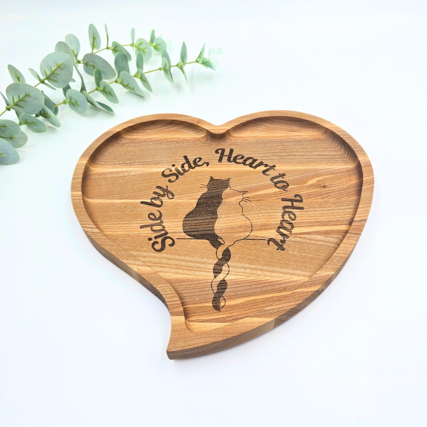 Personalised Heart-Shaped Wooden Serving Tray