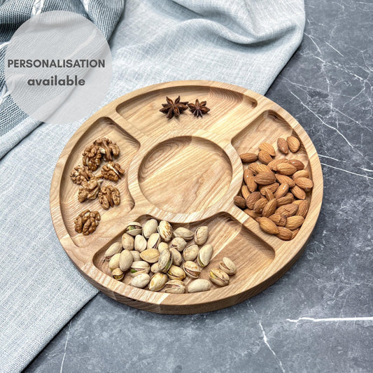 Personalised Handmade Divided Wooden Serving Platter