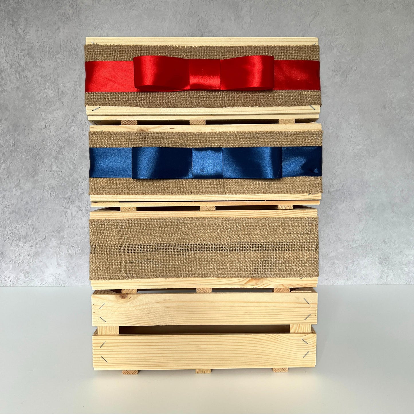 Empty Make Your Own Wooden Crate Hamper Gift Box Basket DIY Kit - Wedding, Housewarming, Anniversary, Mothers Day, Gift Set, 30x15x11cm