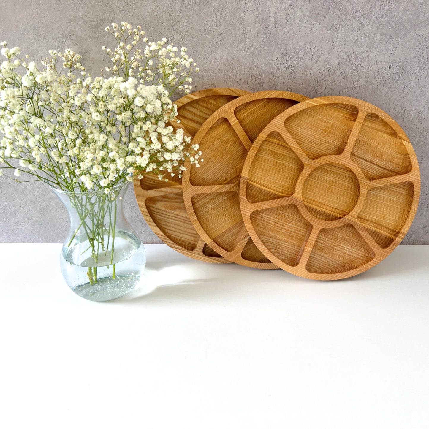 Personalised Wooden Serving Platter with Compartments and Bowl Section