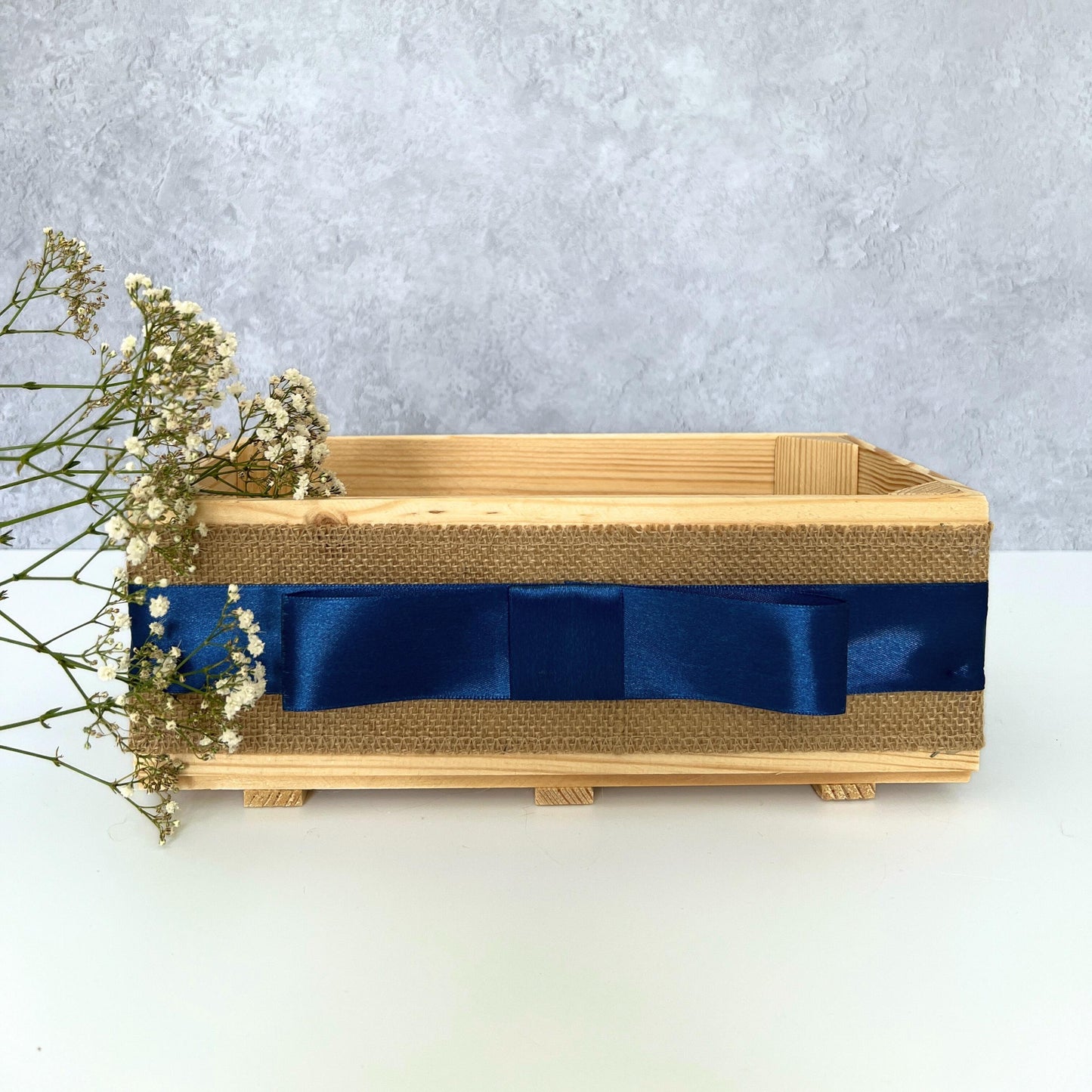 Empty Make Your Own Wooden Crate Hamper Gift Box Basket DIY Kit - Wedding, Housewarming, Anniversary, Mothers Day, Gift Set, 30x15x11cm