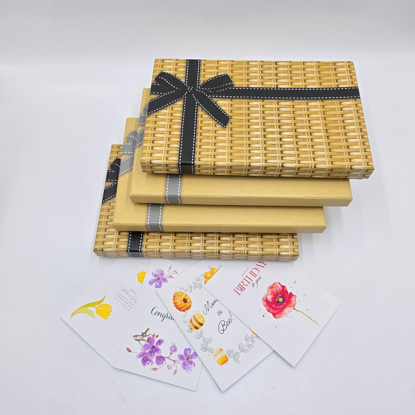 Empty Letterbox Gift Box, Hug in a Box, Anniversary Gift Box, Birthday Gift Box, Wedding Gift Box Wicker Print or Manilla and Grey Print