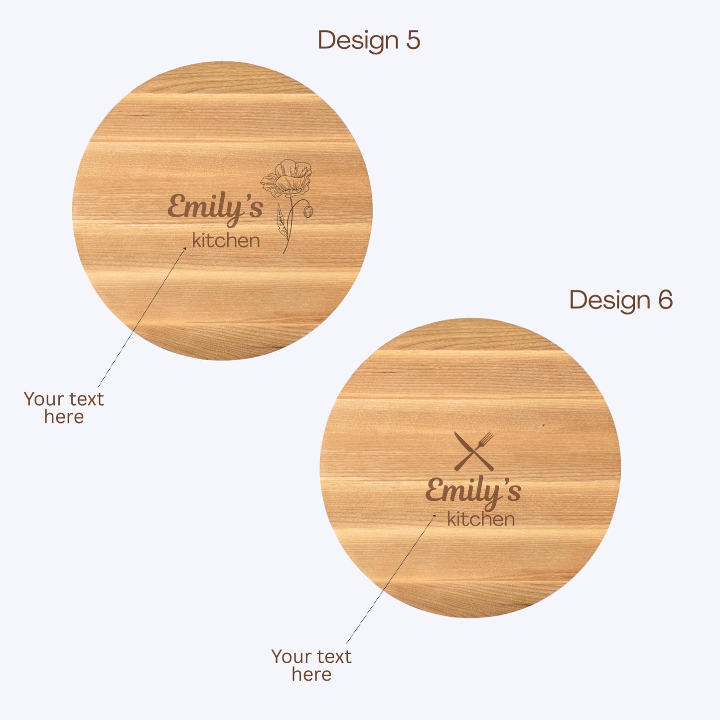 Personalised Round Wooden Serving Platter