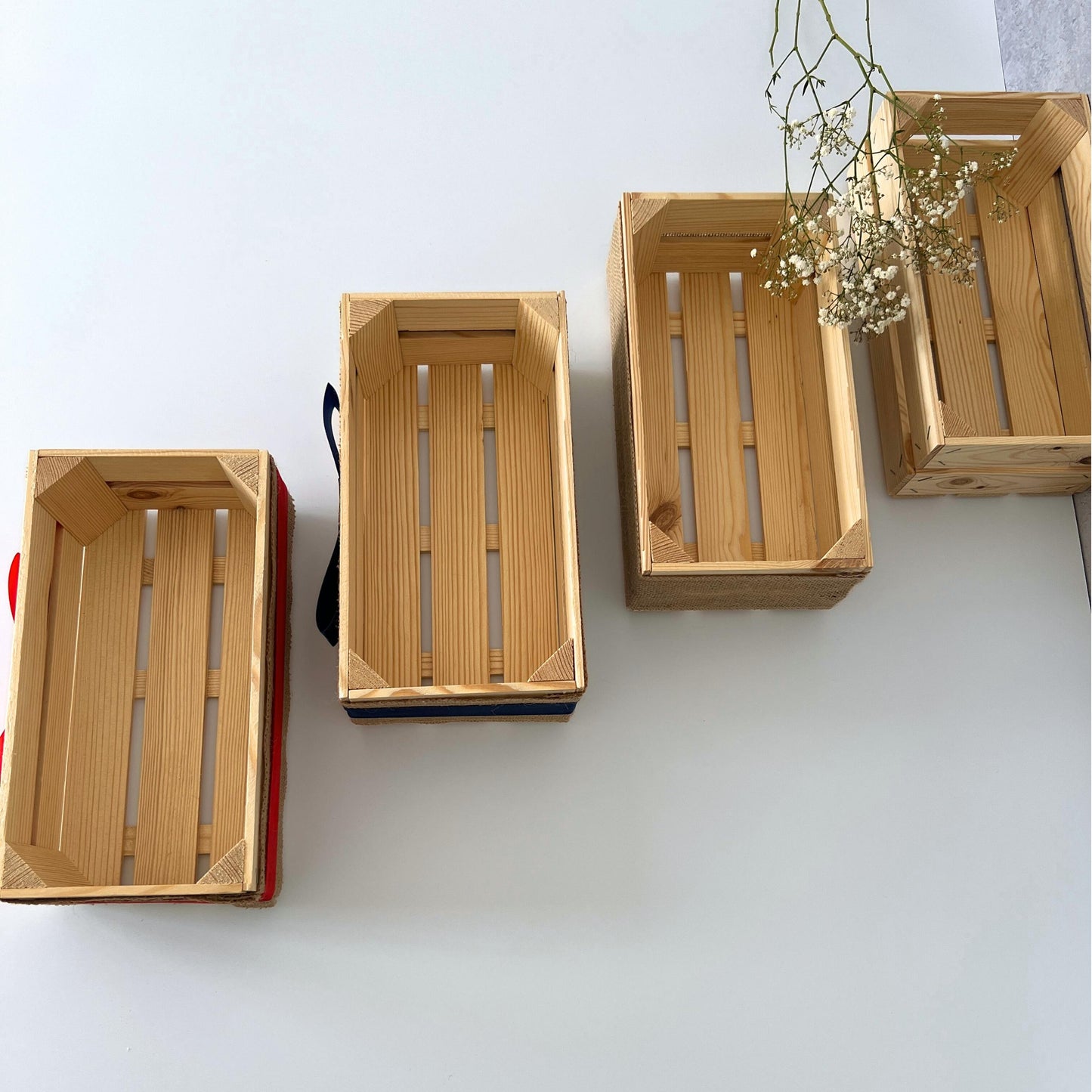 Empty Make Your Own Wooden Crate Hamper Gift Box Basket DIY Kit - Wedding, Housewarming, Anniversary, Mothers Day, Gift Set, 30x15x11cm