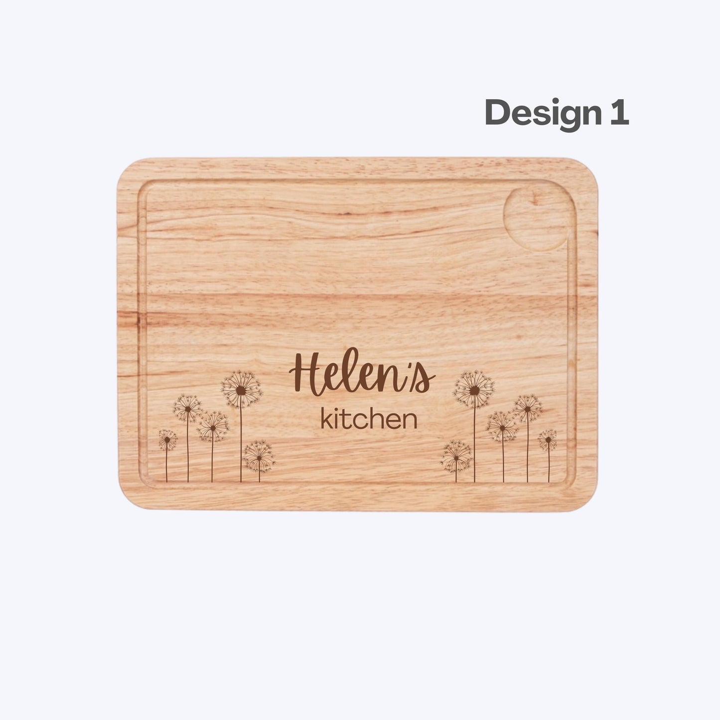Personalised Flowers Engraved Wooden Serving Board Birthday Gift