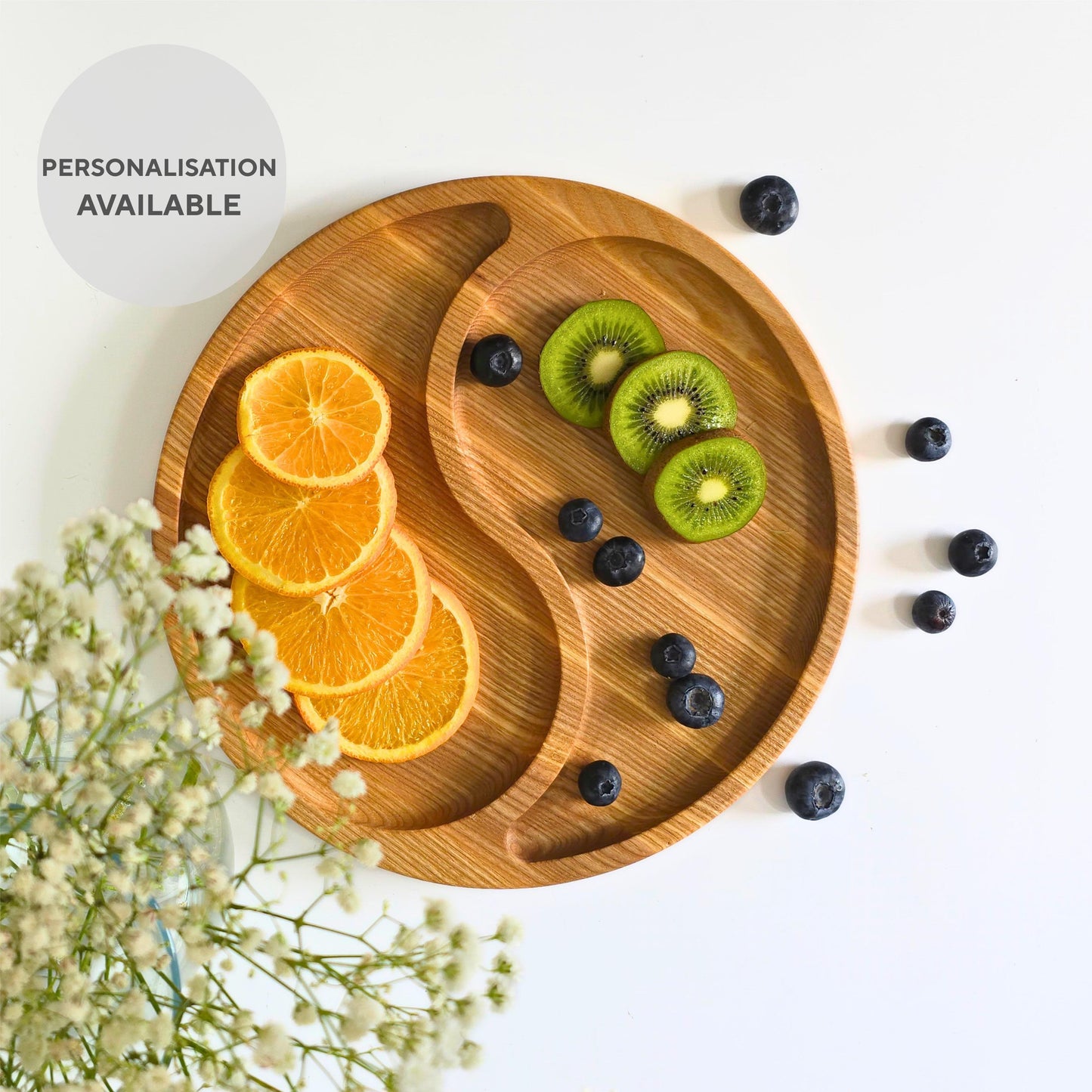 Personalised Yin Yang Wooden Serving Platter