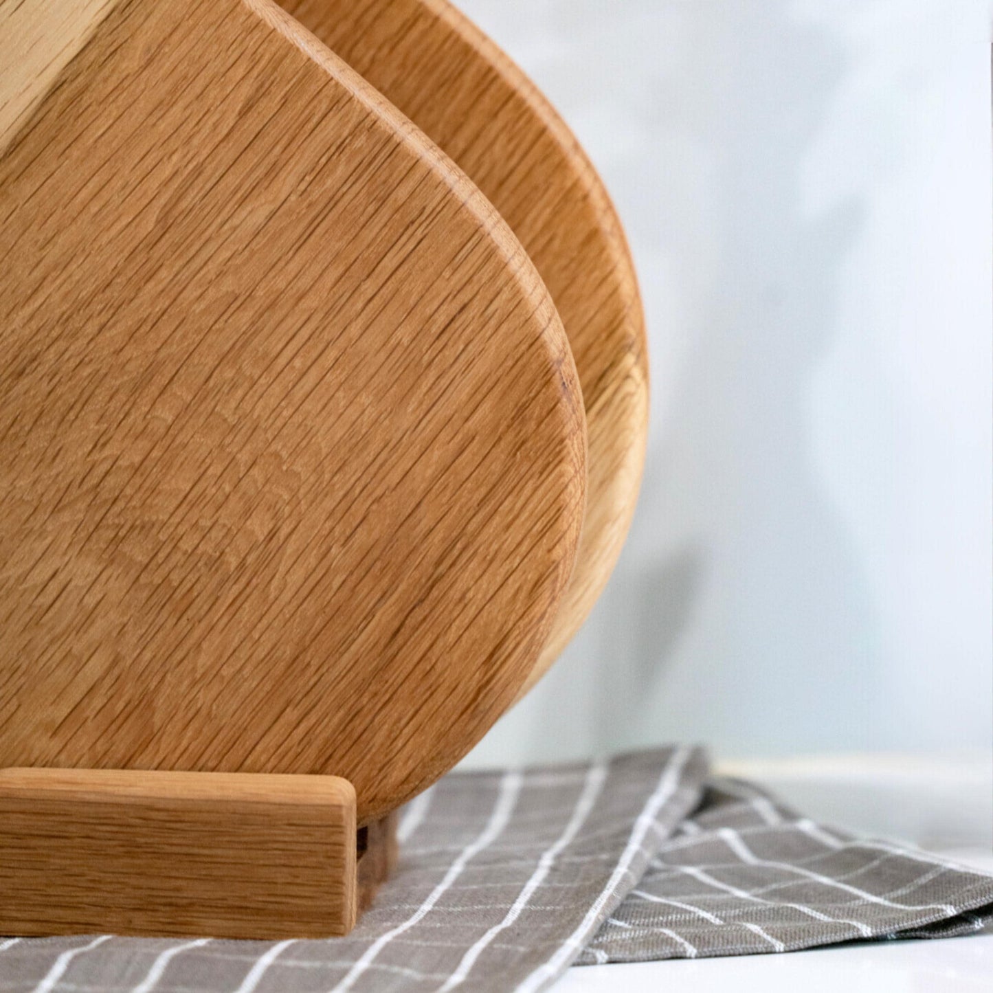 Set of 2 - Solid Oak Chopping Board, Handmade Natural Oak Wooden Cutting Board - Father's Day Gift