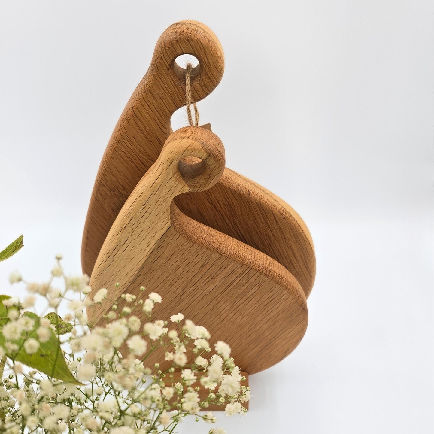 Set of 2 - Solid Oak Chopping Board, Handmade Natural Oak Wooden Cutting Board - Father's Day Gift