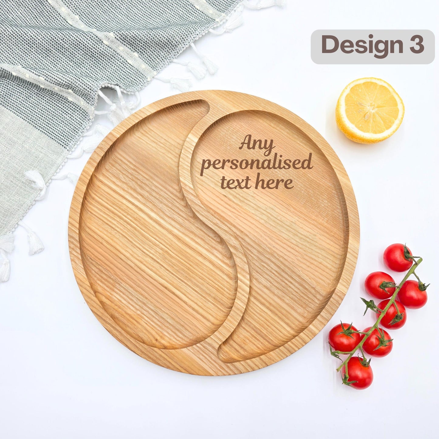 Personalised Yin Yang Wooden Serving Platter