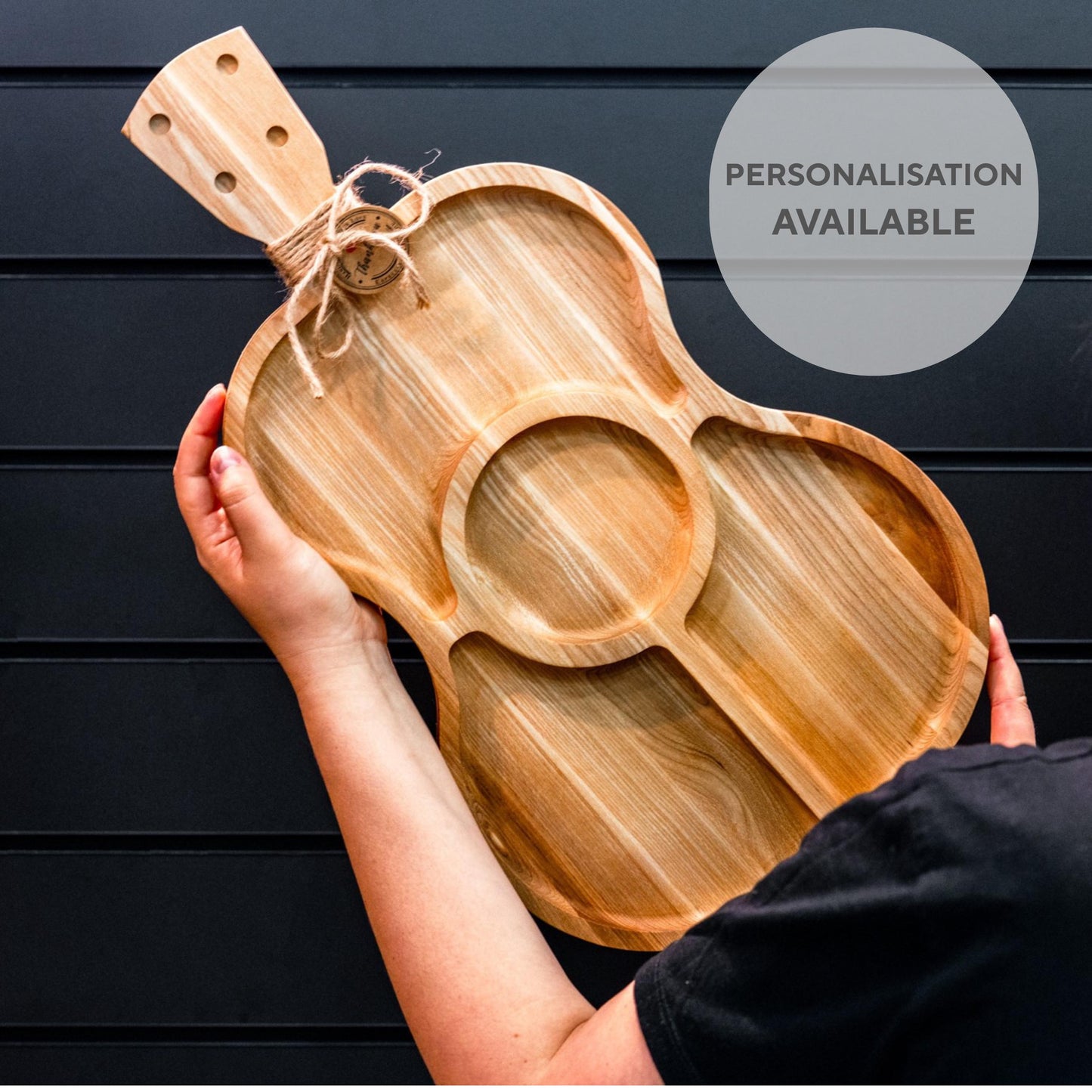 Personalised Guitar Wooden Serving Board Gift for Music Lovers