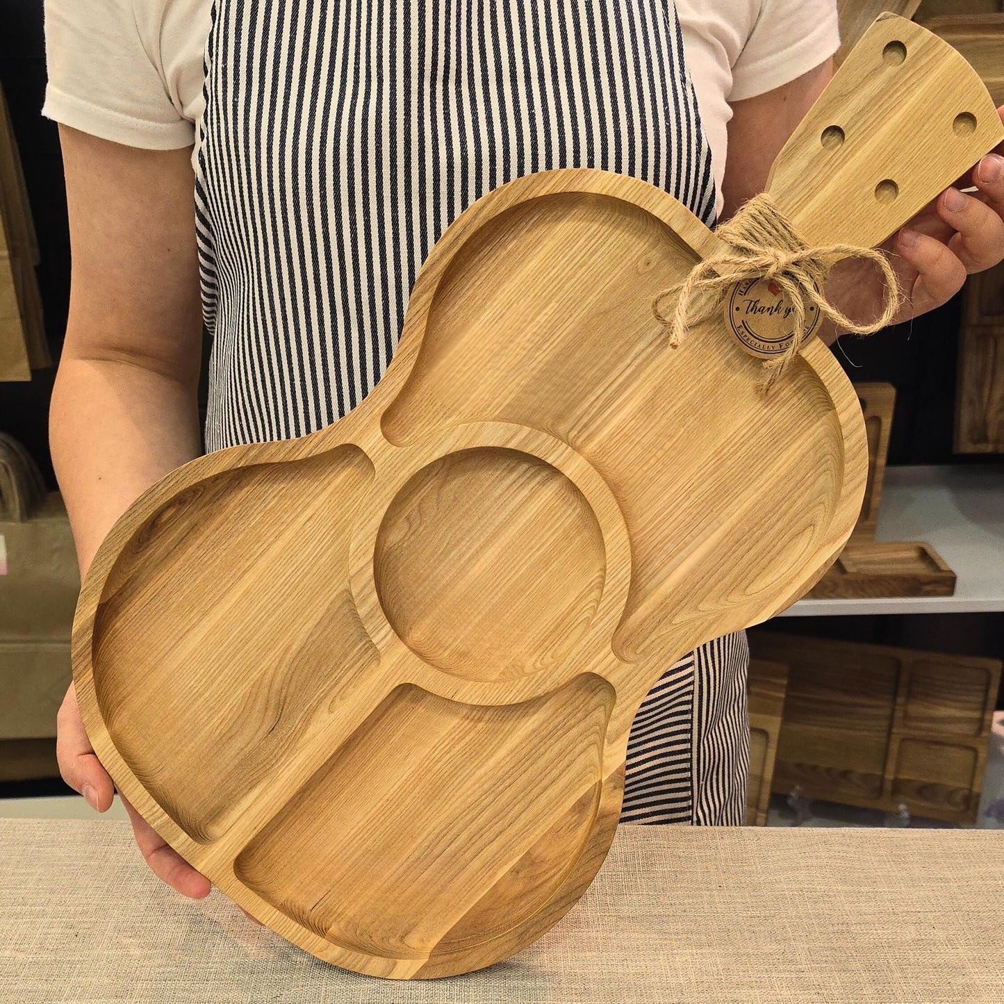 Personalised Guitar Wooden Serving Board Gift for Music Lovers