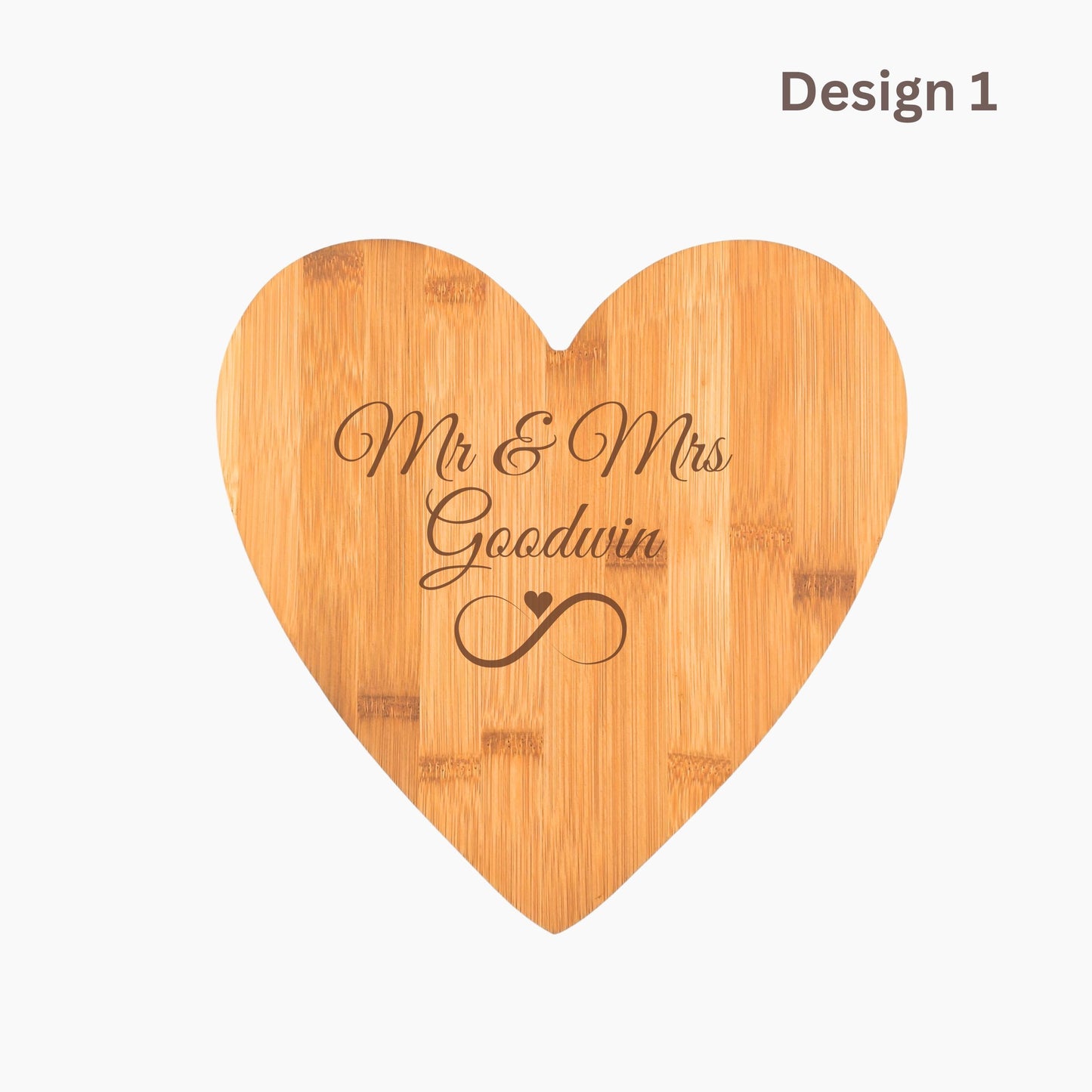 Personalised Heart-Shaped Wooden Serving Board, Bamboo Cheese Board, Chopping Board, Housewarming Gift, Kitchen Gift