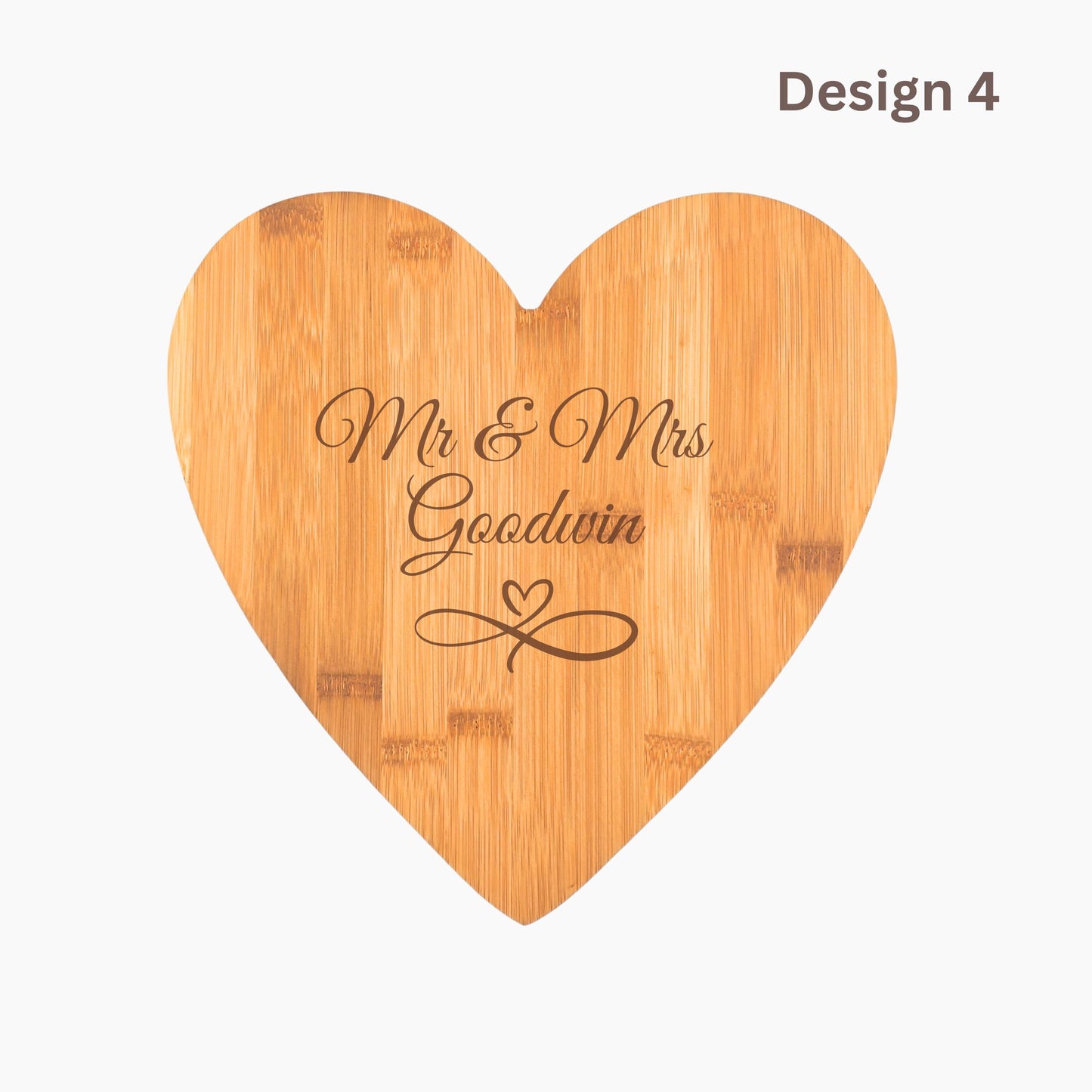 Personalised Heart-Shaped Wooden Serving Board, Bamboo Cheese Board, Chopping Board, Housewarming Gift, Kitchen Gift