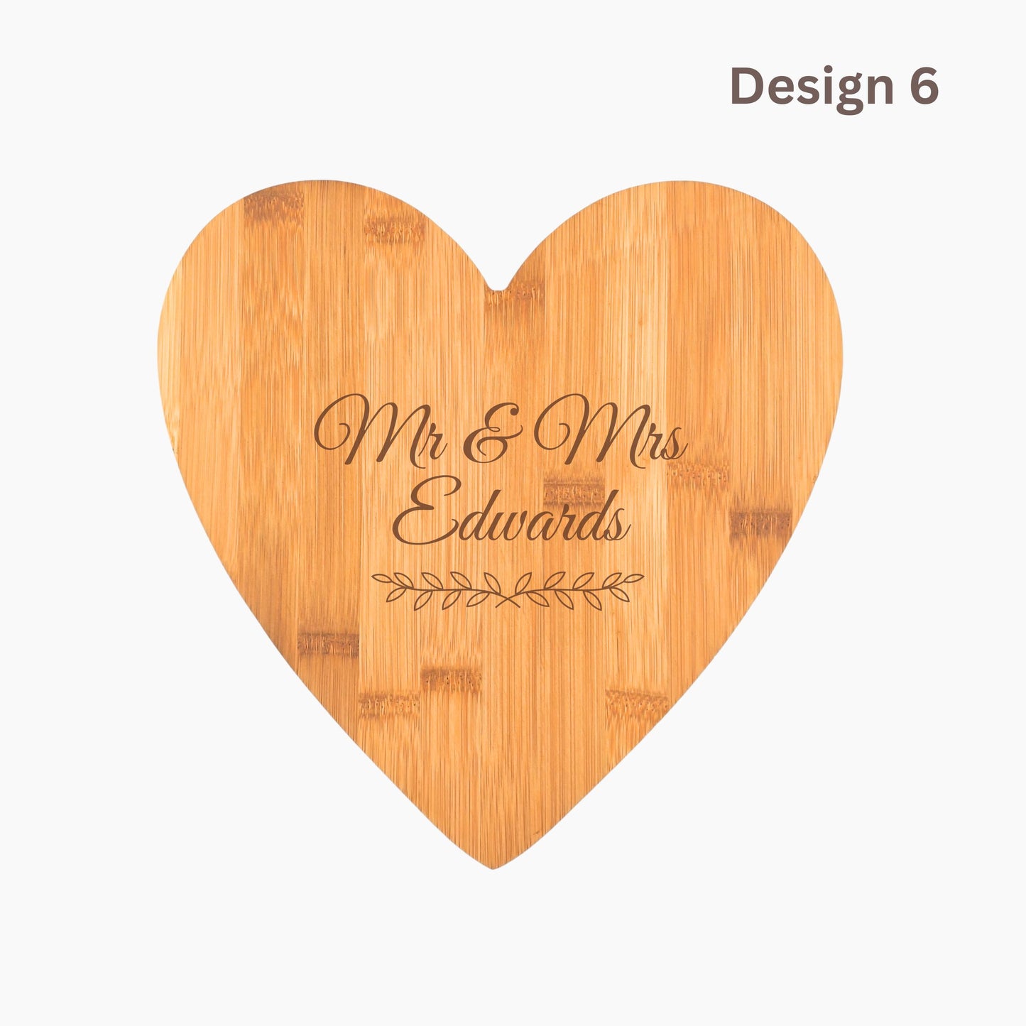 Personalised Heart-Shaped Wooden Serving Board, Bamboo Cheese Board, Chopping Board, Housewarming Gift, Kitchen Gift