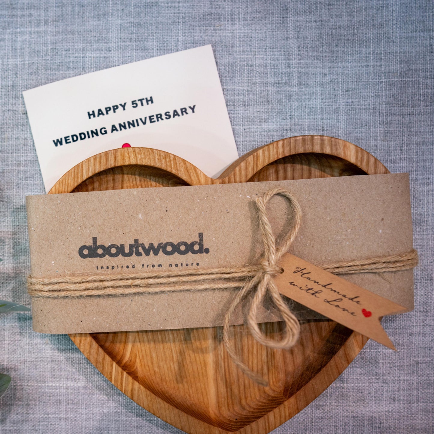 Personalised Heart-Shaped Tea and Biscuits Wooden Platter