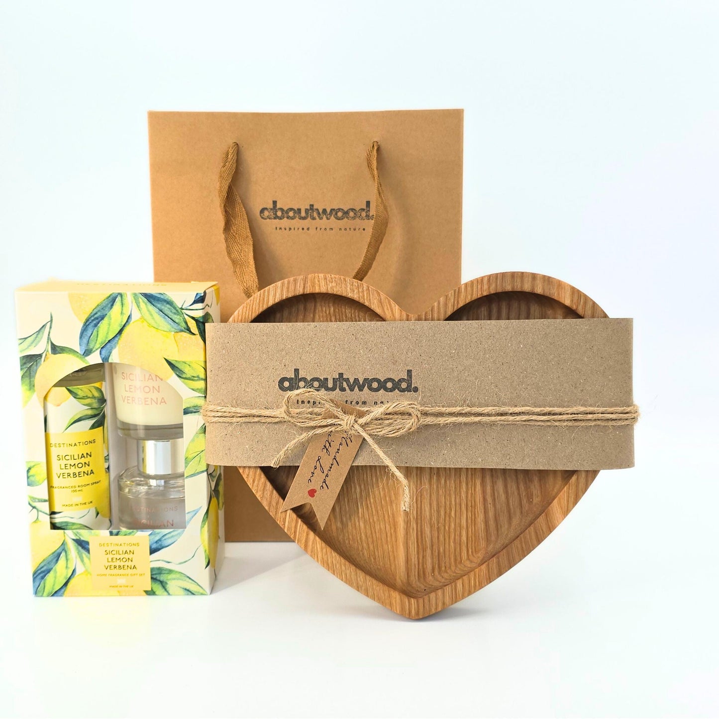 Personalised Heart-Shaped Tea and Biscuits Wooden Platter