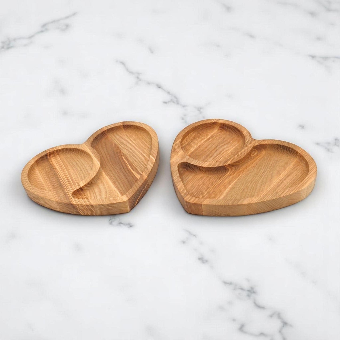 Personalised Heart-Shaped Tea and Biscuits Wooden Platter