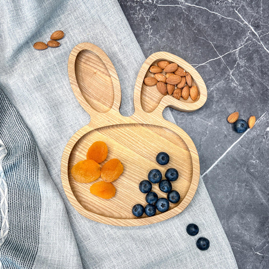 Personalised Bunny Shaped Wooden Plate