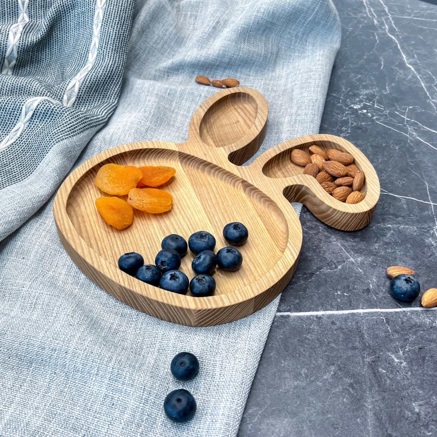 Personalised Bunny Shaped Wooden Plate